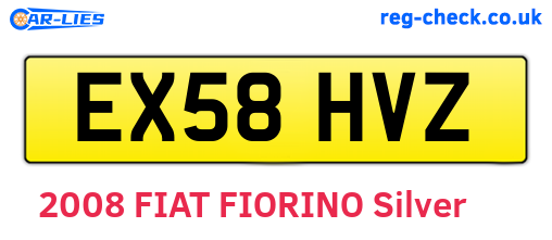 EX58HVZ are the vehicle registration plates.