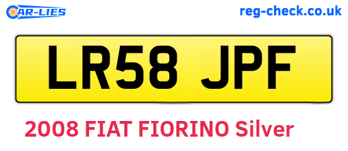 LR58JPF are the vehicle registration plates.