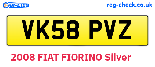 VK58PVZ are the vehicle registration plates.
