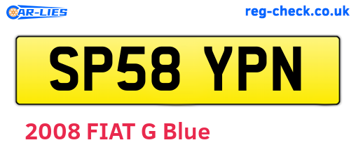 SP58YPN are the vehicle registration plates.