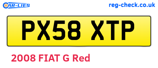 PX58XTP are the vehicle registration plates.