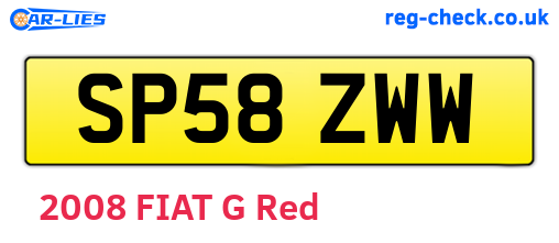 SP58ZWW are the vehicle registration plates.