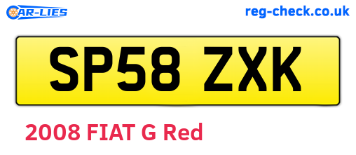 SP58ZXK are the vehicle registration plates.