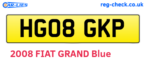 HG08GKP are the vehicle registration plates.