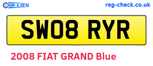 SW08RYR are the vehicle registration plates.