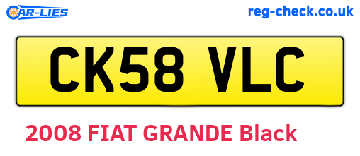 CK58VLC are the vehicle registration plates.