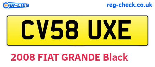 CV58UXE are the vehicle registration plates.