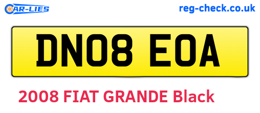 DN08EOA are the vehicle registration plates.