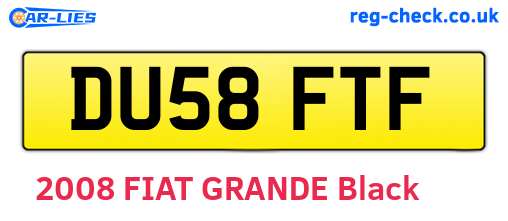 DU58FTF are the vehicle registration plates.
