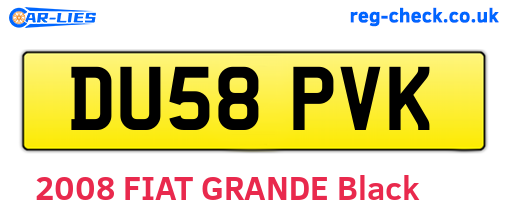 DU58PVK are the vehicle registration plates.
