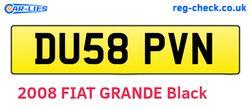 DU58PVN are the vehicle registration plates.