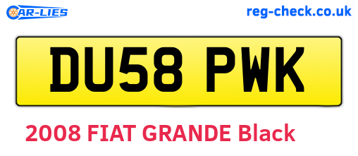 DU58PWK are the vehicle registration plates.