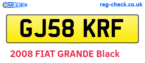 GJ58KRF are the vehicle registration plates.