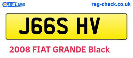 J66SHV are the vehicle registration plates.