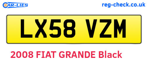 LX58VZM are the vehicle registration plates.