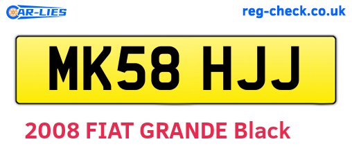 MK58HJJ are the vehicle registration plates.
