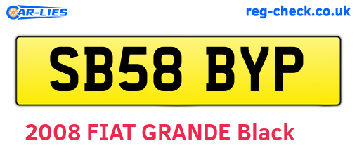 SB58BYP are the vehicle registration plates.