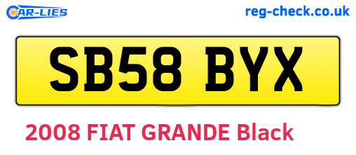 SB58BYX are the vehicle registration plates.