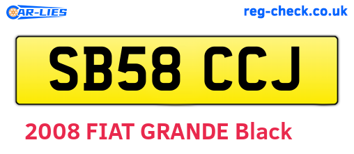 SB58CCJ are the vehicle registration plates.