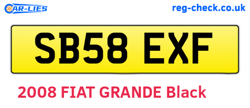 SB58EXF are the vehicle registration plates.