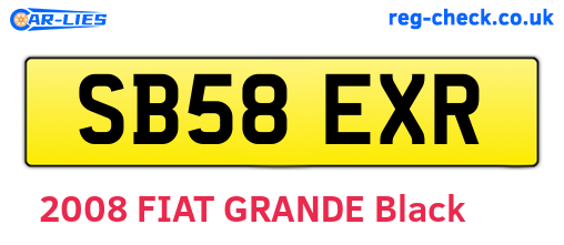 SB58EXR are the vehicle registration plates.