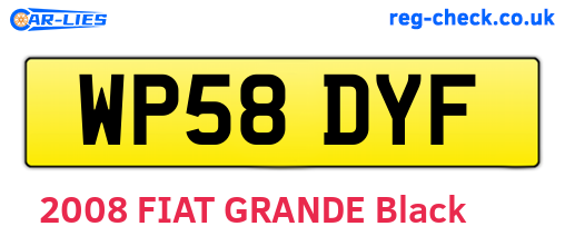 WP58DYF are the vehicle registration plates.