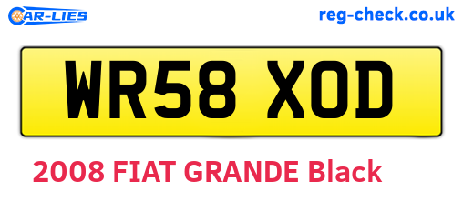 WR58XOD are the vehicle registration plates.