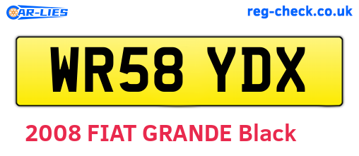 WR58YDX are the vehicle registration plates.