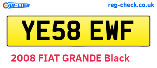 YE58EWF are the vehicle registration plates.
