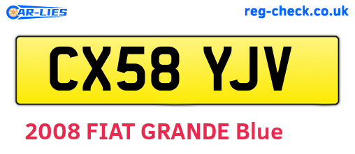 CX58YJV are the vehicle registration plates.