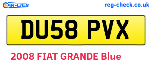 DU58PVX are the vehicle registration plates.