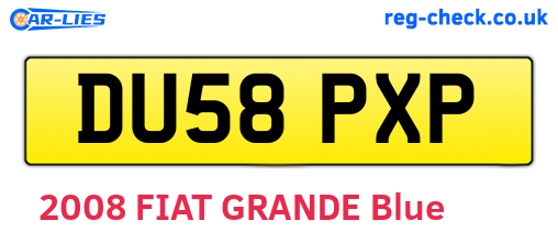 DU58PXP are the vehicle registration plates.