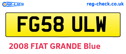 FG58ULW are the vehicle registration plates.