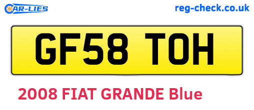 GF58TOH are the vehicle registration plates.