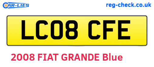 LC08CFE are the vehicle registration plates.