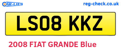 LS08KKZ are the vehicle registration plates.