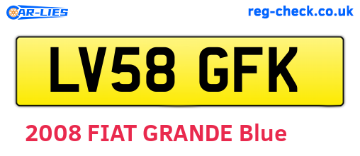 LV58GFK are the vehicle registration plates.