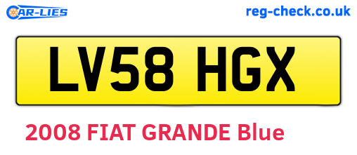 LV58HGX are the vehicle registration plates.