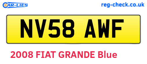 NV58AWF are the vehicle registration plates.