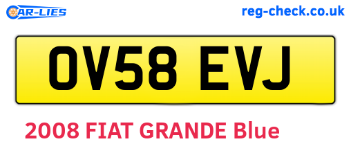 OV58EVJ are the vehicle registration plates.