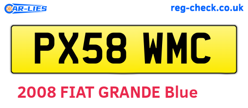 PX58WMC are the vehicle registration plates.