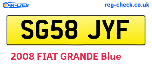 SG58JYF are the vehicle registration plates.