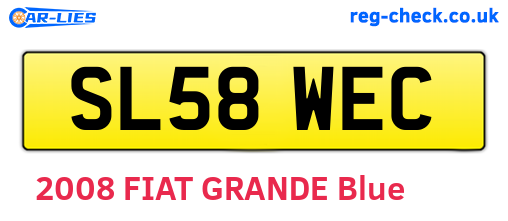SL58WEC are the vehicle registration plates.