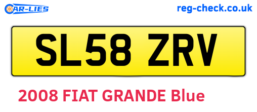 SL58ZRV are the vehicle registration plates.