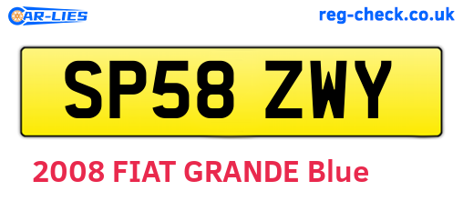 SP58ZWY are the vehicle registration plates.