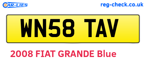 WN58TAV are the vehicle registration plates.