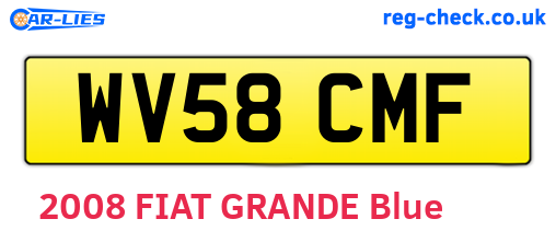 WV58CMF are the vehicle registration plates.