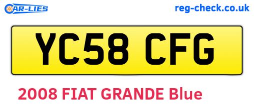 YC58CFG are the vehicle registration plates.
