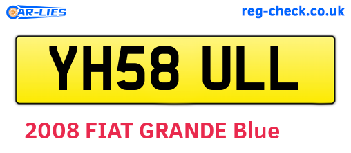 YH58ULL are the vehicle registration plates.