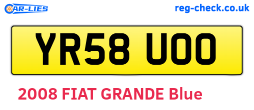 YR58UOO are the vehicle registration plates.